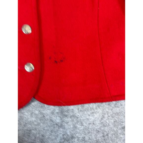 VINTAGE 70s Pendleton Blazer Jacket Womens Medium Red Virgin Wool Cropped Preppy - Picture 6 of 7